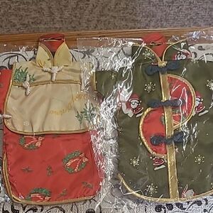 Pair of Holiday Wine Bottle Coves